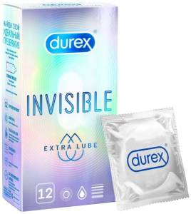 Презерватив Дюрекс Invisible Extra Lube №12